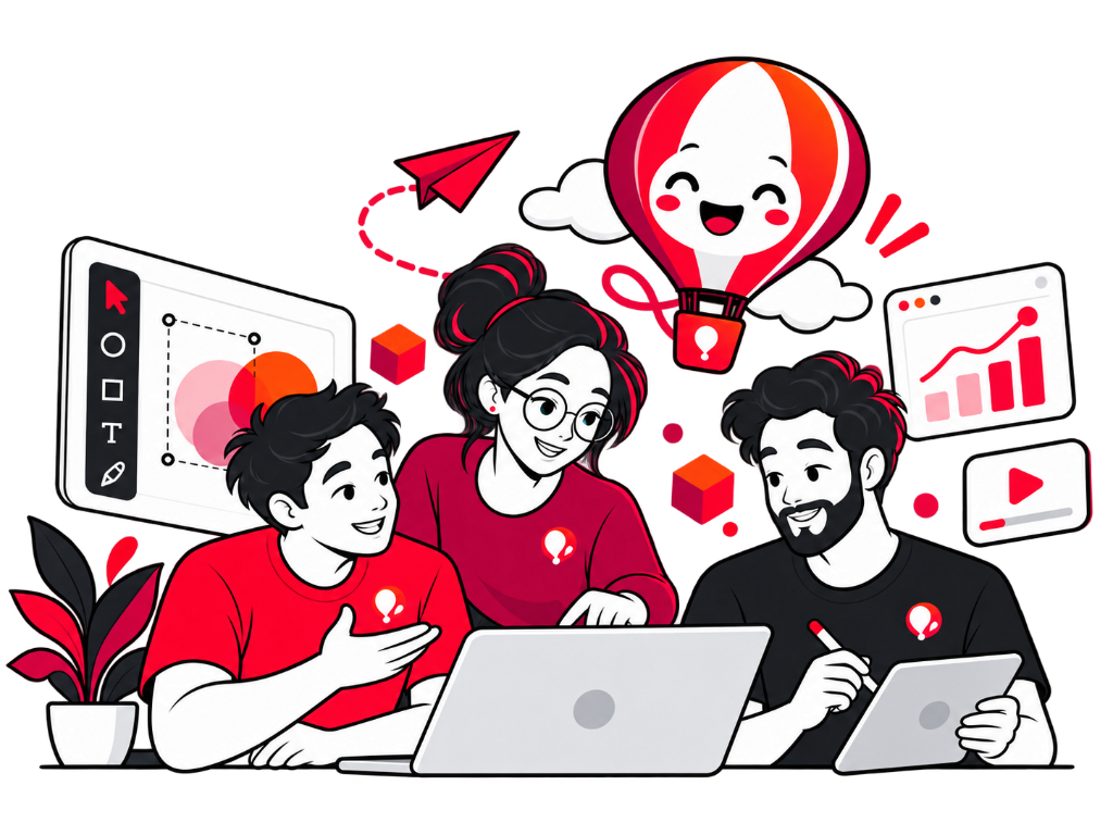 Conquest creative team working on digital brand concepts